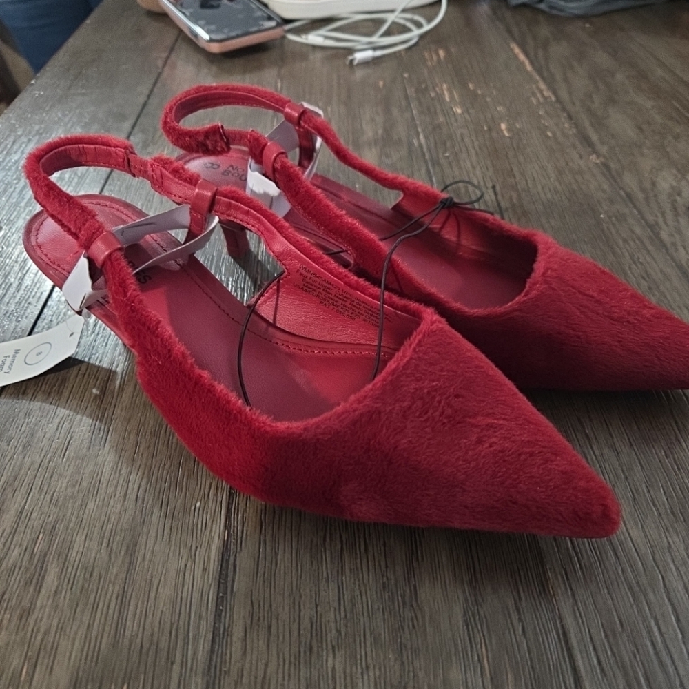 No Boundaries Red Furry Heels